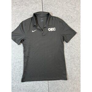 Nike Dri-Fit Polo Shirt Men's Small Black OKC Logo Short Sleeve Golf Tennis